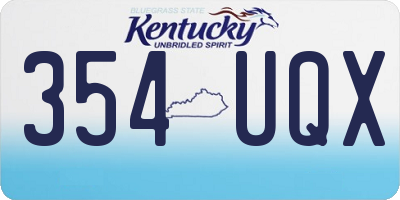 KY license plate 354UQX