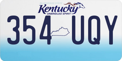 KY license plate 354UQY