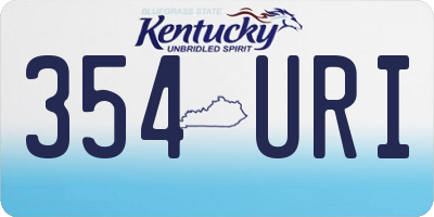 KY license plate 354URI