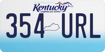 KY license plate 354URL
