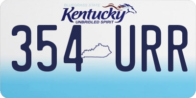 KY license plate 354URR