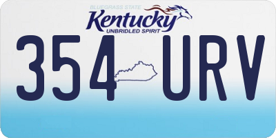 KY license plate 354URV