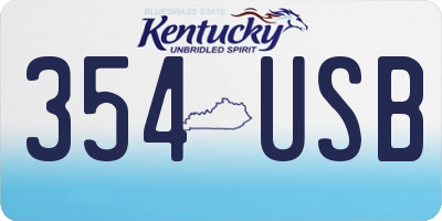 KY license plate 354USB