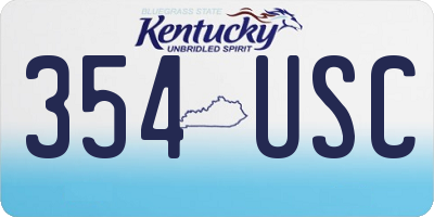 KY license plate 354USC