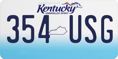KY license plate 354USG