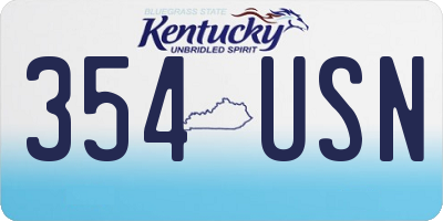 KY license plate 354USN