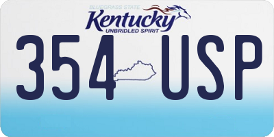 KY license plate 354USP