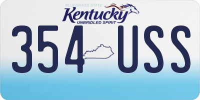 KY license plate 354USS