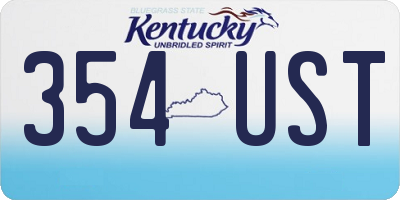 KY license plate 354UST