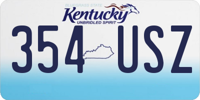KY license plate 354USZ