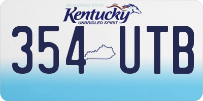 KY license plate 354UTB