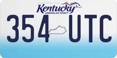 KY license plate 354UTC