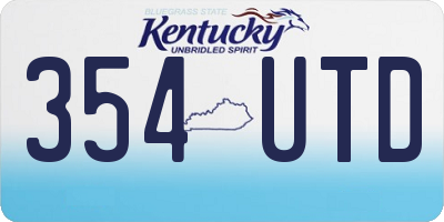 KY license plate 354UTD