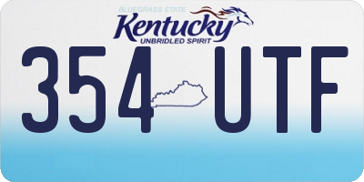 KY license plate 354UTF
