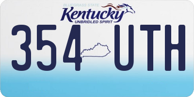 KY license plate 354UTH