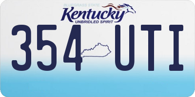 KY license plate 354UTI