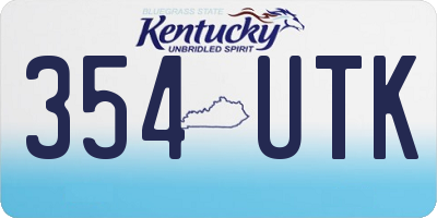 KY license plate 354UTK