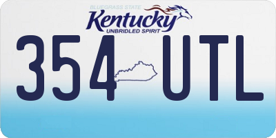 KY license plate 354UTL