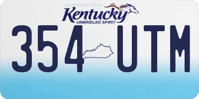 KY license plate 354UTM