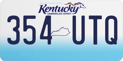 KY license plate 354UTQ