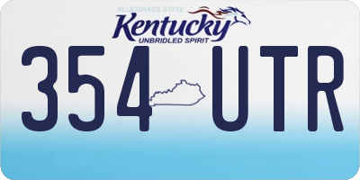 KY license plate 354UTR