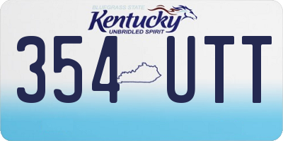 KY license plate 354UTT