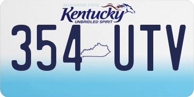 KY license plate 354UTV