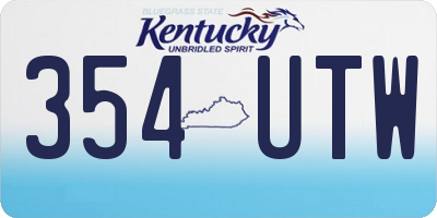 KY license plate 354UTW