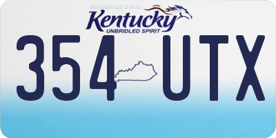 KY license plate 354UTX
