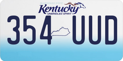 KY license plate 354UUD