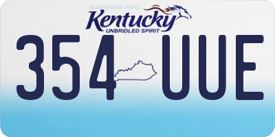KY license plate 354UUE