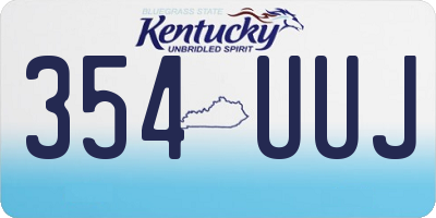 KY license plate 354UUJ