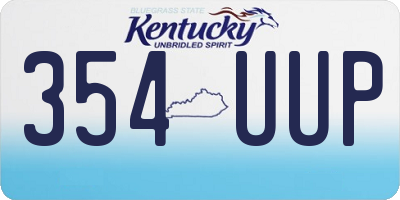 KY license plate 354UUP