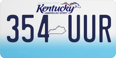 KY license plate 354UUR