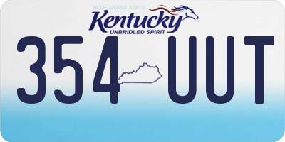 KY license plate 354UUT