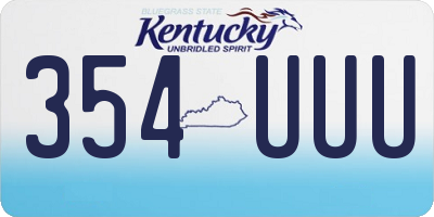 KY license plate 354UUU
