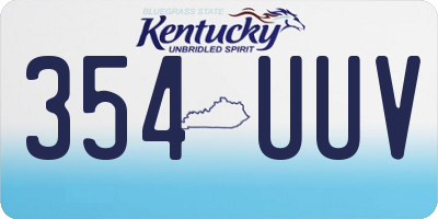 KY license plate 354UUV