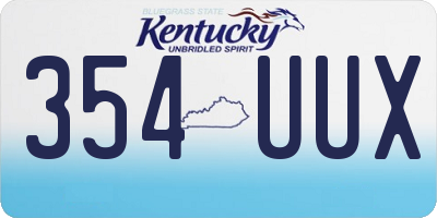 KY license plate 354UUX