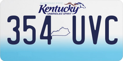 KY license plate 354UVC