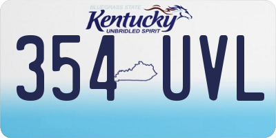 KY license plate 354UVL