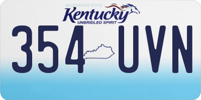 KY license plate 354UVN