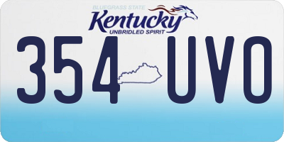 KY license plate 354UVO