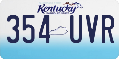 KY license plate 354UVR
