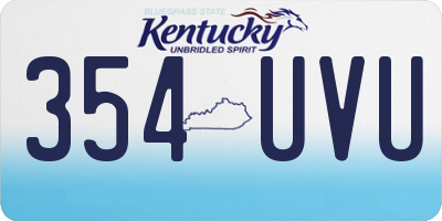 KY license plate 354UVU