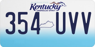 KY license plate 354UVV