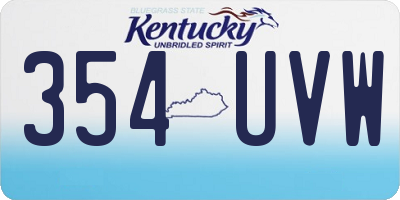 KY license plate 354UVW