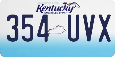 KY license plate 354UVX