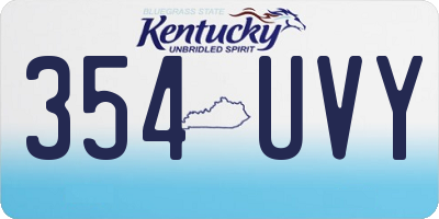 KY license plate 354UVY