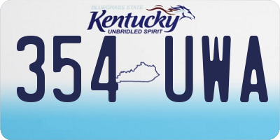 KY license plate 354UWA