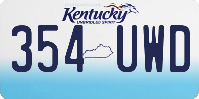 KY license plate 354UWD